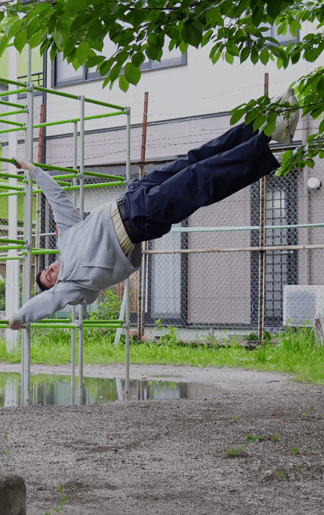beautiful strength human flag calisthenics